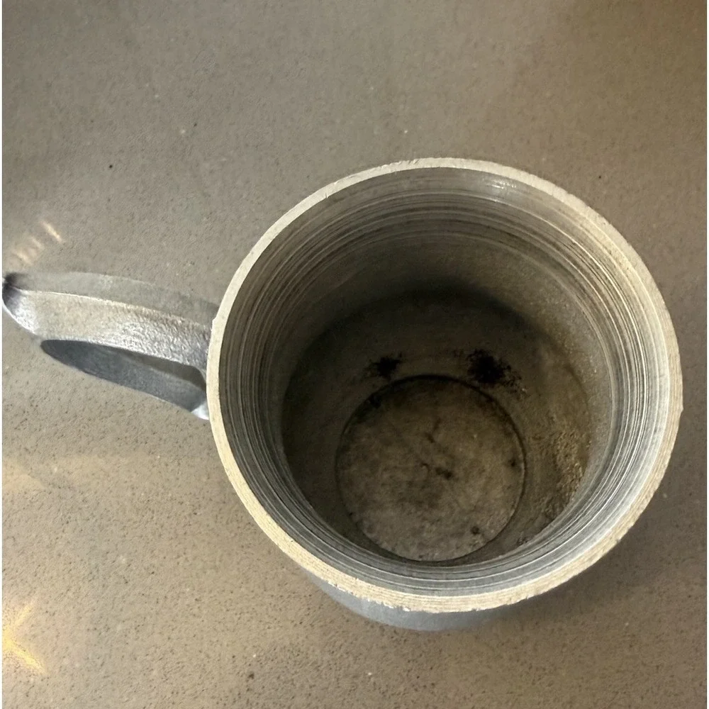 VTG Pewter Tankard Mug Marked Crowned ITR Shield Touchmark 4.5